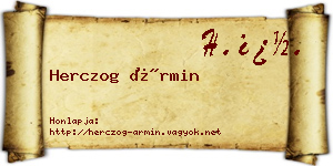 Herczog Ármin névjegykártya